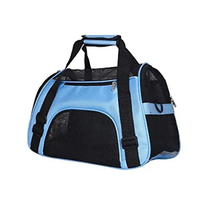 Pet Portable Foldable Four Sided Breathable Mesh Pet Bag Cat and Dog One Shoulder Travel Bag Crossbody Handbag Backpack Cat Bag