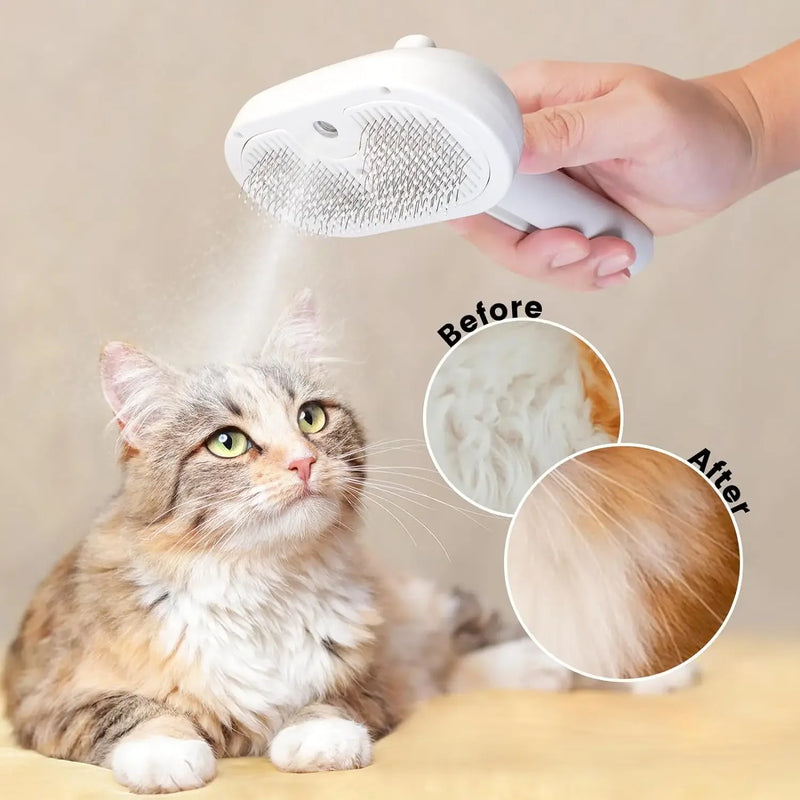 Upgraded Pet Spray Grooming Comb Steamy Floating Hair Removal Cleaning Steam Brush Styling for Dogs Cats Accessories - shimendi