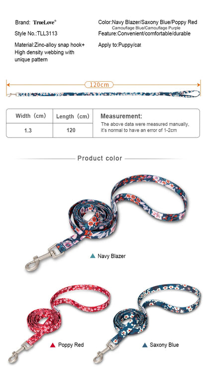 Truelove Floral Pet Leash Premium Quality Trendy Durable and Stylish Designs for Small Medium Top Dropshipping Choice TLL3113
