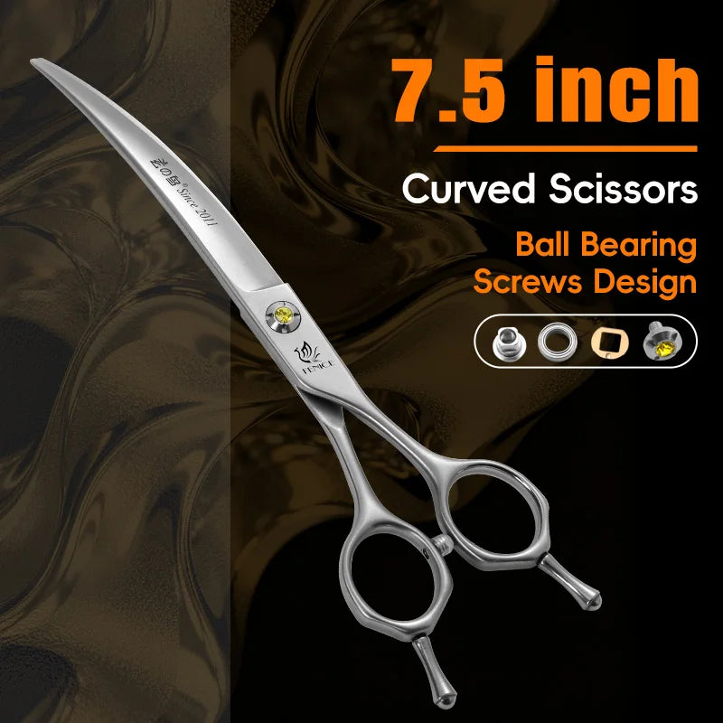 Fenice High-grade JP440C Alloy Steel 7.0/7.5 inch Pet Grooming Scissors Dog Hair Cutting Shears Tool for Pet Groomer Beautician