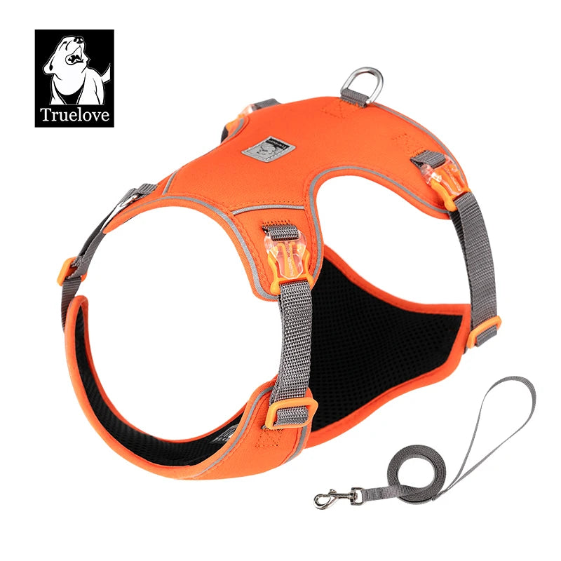 Truelove Pet Harness and Leash Set Ultra-Lightweight Breathable High Quality Nylon Mesh Reflective Night Training Dog TLH2918