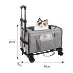 Pet Trolley Bag Detachable Rolling Carrier for Small Dogs Cats Portable Travel Carrier with Telescopic Handle and Shoulder Strap shimendi Sécurité et Confort pour Chien chat| Shimendi