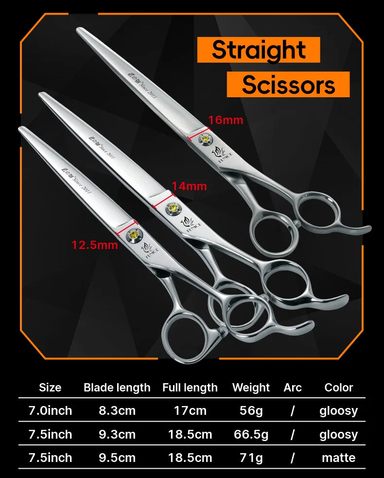 Fenice High-grade JP440C Alloy Steel 7.0/7.5 inch Pet Grooming Scissors Dog Hair Cutting Shears Tool for Pet Groomer Beautician