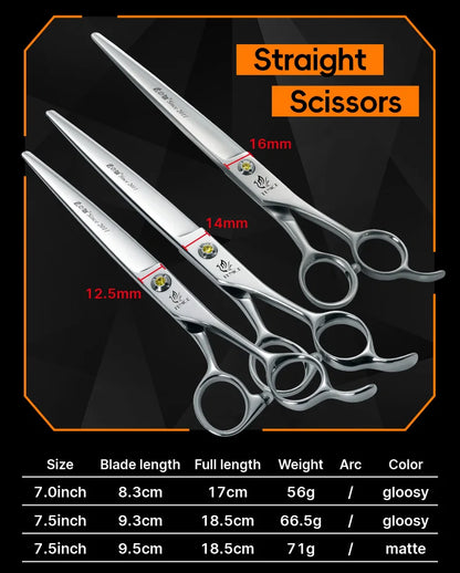 Fenice High-grade JP440C Alloy Steel 7.0/7.5 inch Pet Grooming Scissors Dog Hair Cutting Shears Tool for Pet Groomer Beautician