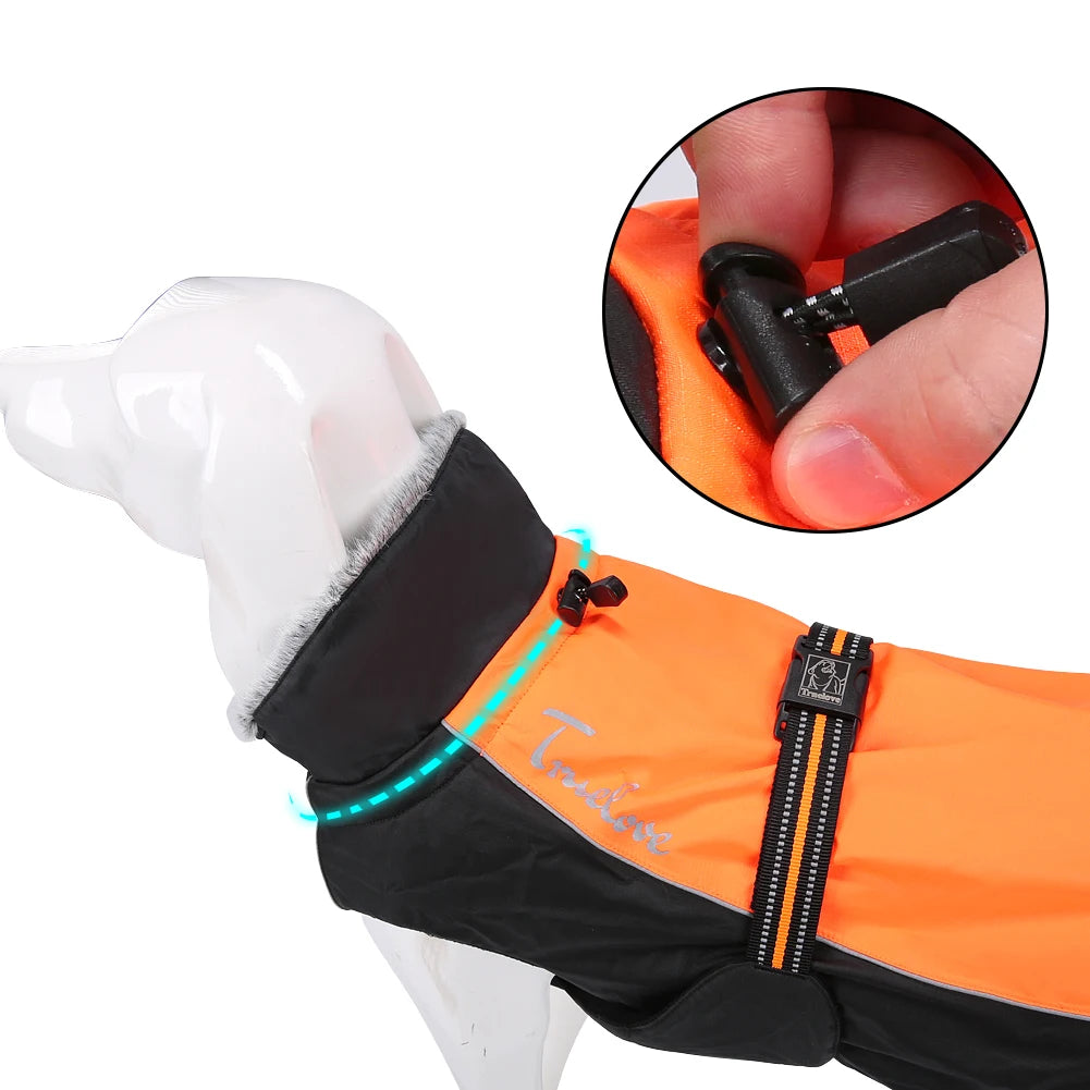 Truelove Waterproof Dog Winter Coat Vest Outdoor Reflective Walking Warm Pet Jacket Clothes for Large Small Dogs TLG2371