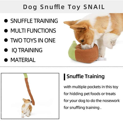 Dog Squeak Toys Pet Sniffing Plush Snails Toys Tibetan Food Molar Puzzle Dog Toys For Grinding Teeth Food Olfactory Training