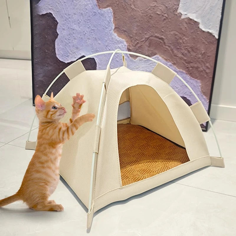 Cat Tent Bed Waterproof Portable House Outdoor Pet Warm Cushions Furniture Sofa Basket Winter Beds Kitten Sleeping Nest Tents