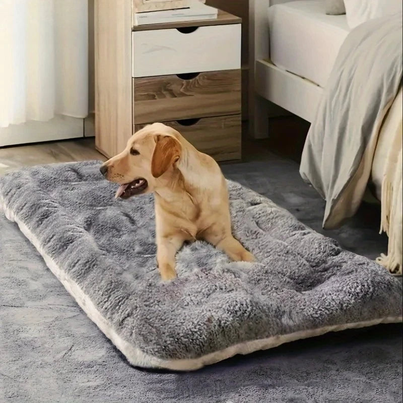 Large Plush Dog Bed Sofa Thickened Super Soft Polyester Pet Mat Dog Crate Mat Bed For Small Medium Large Dog Bed