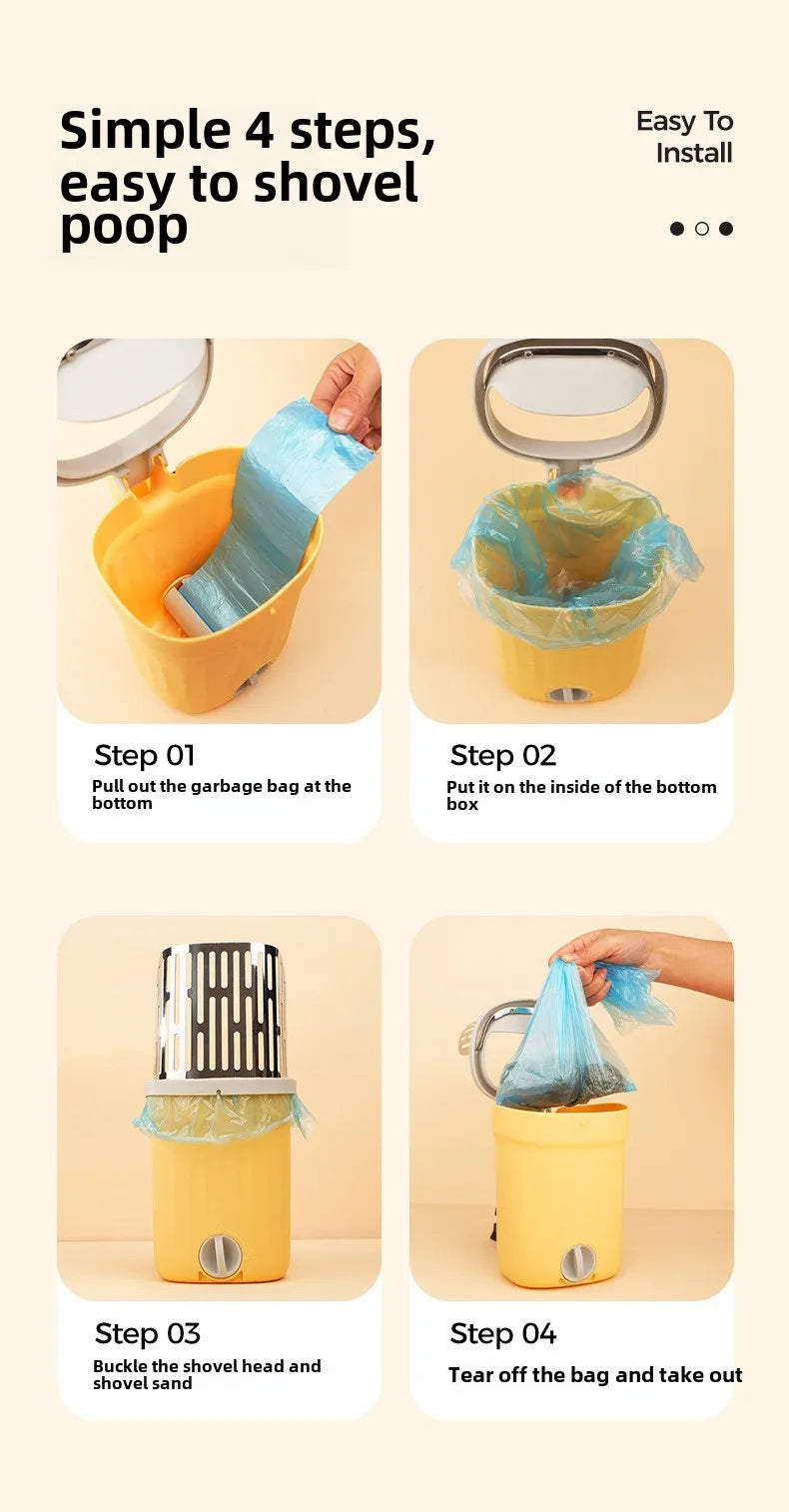 New Cat Litter Shovel Scoop with Refill Bag for Pet Filter Clean Toilet Garbage Picker Cat Supplies Cat Litter Box Self Cleaning