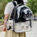 Pet Cat Carrying Bag Space Pet Backpacks Breathable Portable Transparent Backpack Puppy Dog Transport Carrier Space Capsule Bags - shimendi
