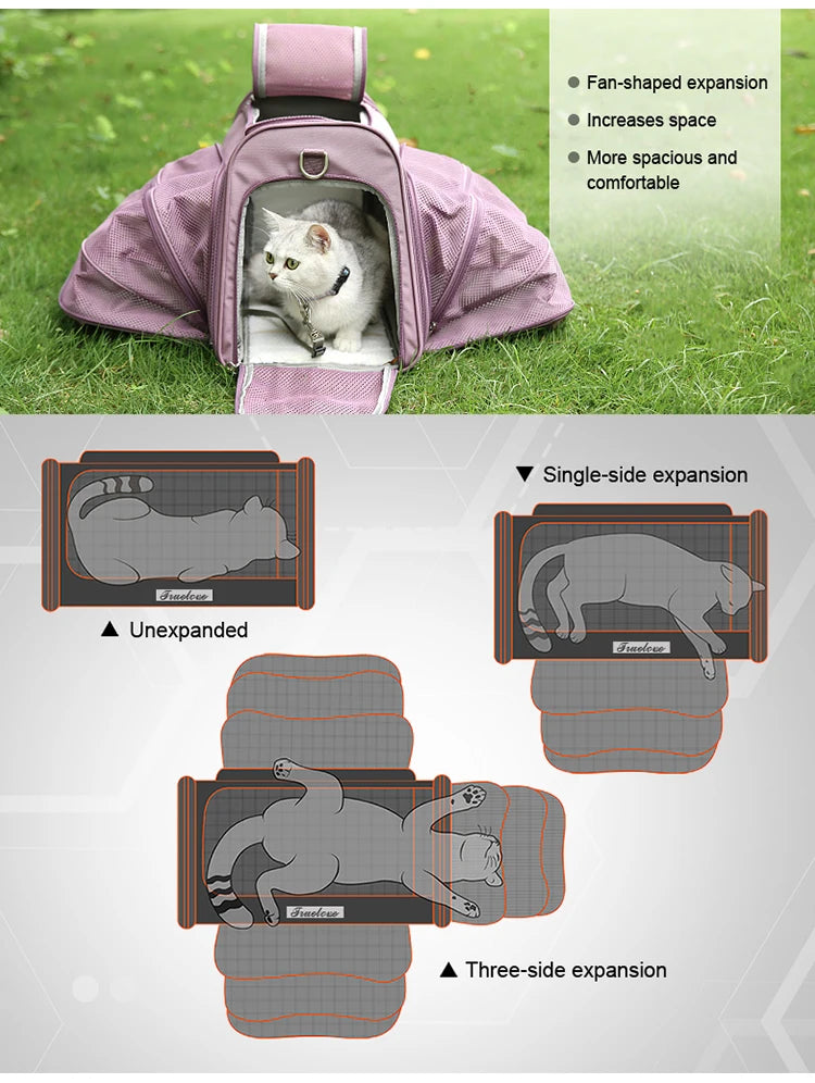 Truelove Nylon Oxford Large Space Comfortable Travel Foldable Hook Pet Carrier Bag Portable Puppy Cat Carrier Backpack TLX4971