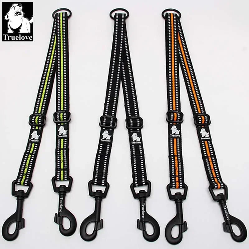 Truelove Reflective Nylon Double Dog Leash For Two Dogs Coupler No Tangle Pet Leash For All breed Training Running Dropshipping shimendi Sécurité et Confort pour Chien chat| Shimendi