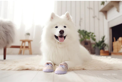 Truelove Breathable Dog Shoes with TPR Sole Flexible Protectable Soft Outsole Classic Outdoor Dog Boots All Breed 4Pcs TLS3962