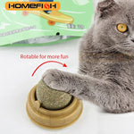 Natural Catnip Cat Wall Stick-on Ball Toy Scratchers Treats Healthy Natural Removes Balls to Promote Digestion Cat Grass Snack - shimendi