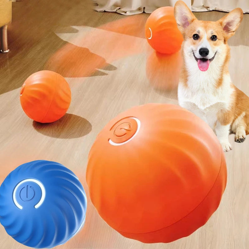 Pet Toy Ball Automatic Moving Dog Toy Ball Smart USB Jumping Rotating Interactive Dog Chew Toy Ball for Puppy Ball Toy - shimendi