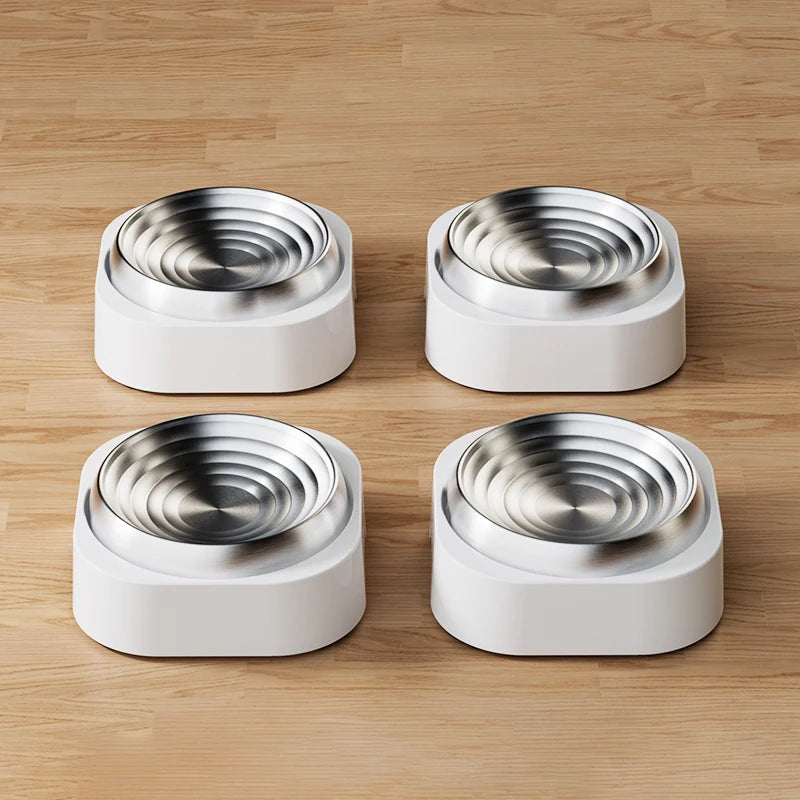 304 Stainless Steel Cat Dog Pet Bowl Non Slip Durable Anti Overthrow Shallow Mouth Design Not Black Chin Grain Basin