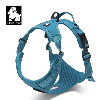 Truelove Pet Harness Reflective Nylon Large Pet Dog Harness All Weather Padded Adjustable Safety Vehicular Leads for Dog TLH5651