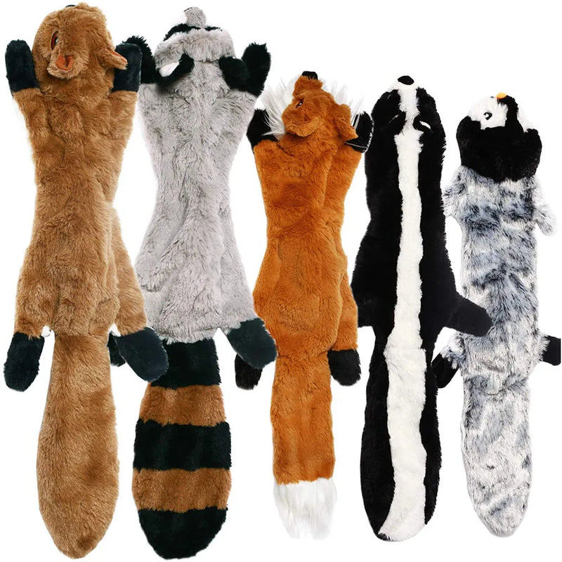 Funny Simulated Animal No Stuffing Dog Toy with Squeakers Durable Stuffingless Plush Squeaky Dog Chew Toy Crinkle Pet Squeak Toy - shimendi