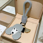 Cute Poodle Leather Keychain Couples Rhinestone Charm Car Key Ring Luxury Bag Pendant Birthday Gift  for Women Daily Accessory shimendi Sécurité et Confort pour Chien chat| Shimendi