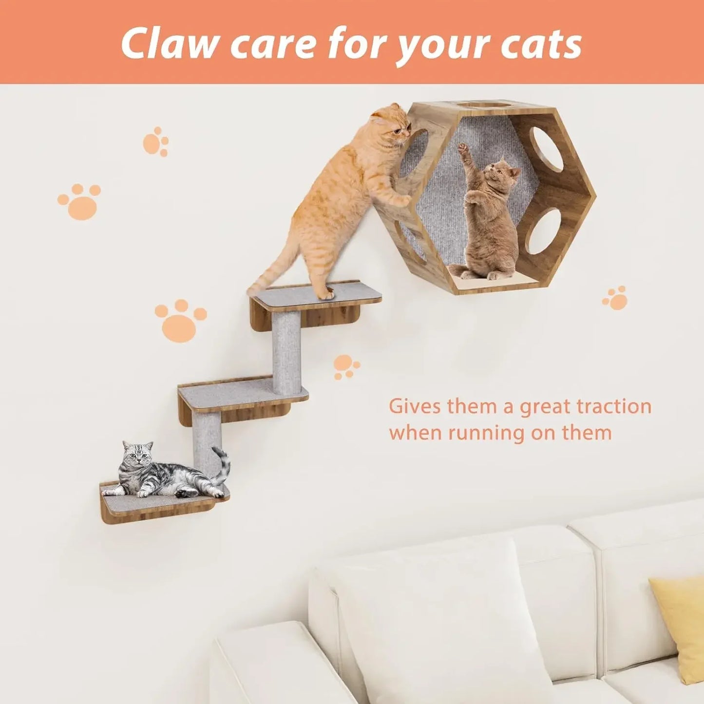 Cat Scratch Protector with Selfadhesive Freeform Cutting Carpet Mat Cat Scratch Protection Furniture Pet Training Sofa Protector