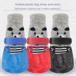 Adjustable Anti-slip Dog Foot Protectors Puppy Essentials Warm Anti-slip Soft-soled Shoes for Dogs in Winter Puppies Accessories - shimendi