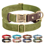 Free Custom PU Leather Dog Collar Engraved Dog Collars Adjustable Pet Buckle ID Necklace Durable for Small Medium Large Dogs Pug - shimendi