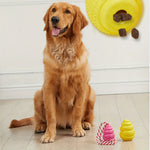Durable Rubber Dog Chew Toy with Treat Dispenser-Interactive Puzzle Grenade Design for Mental Stimulation & Dental Health - shimendi