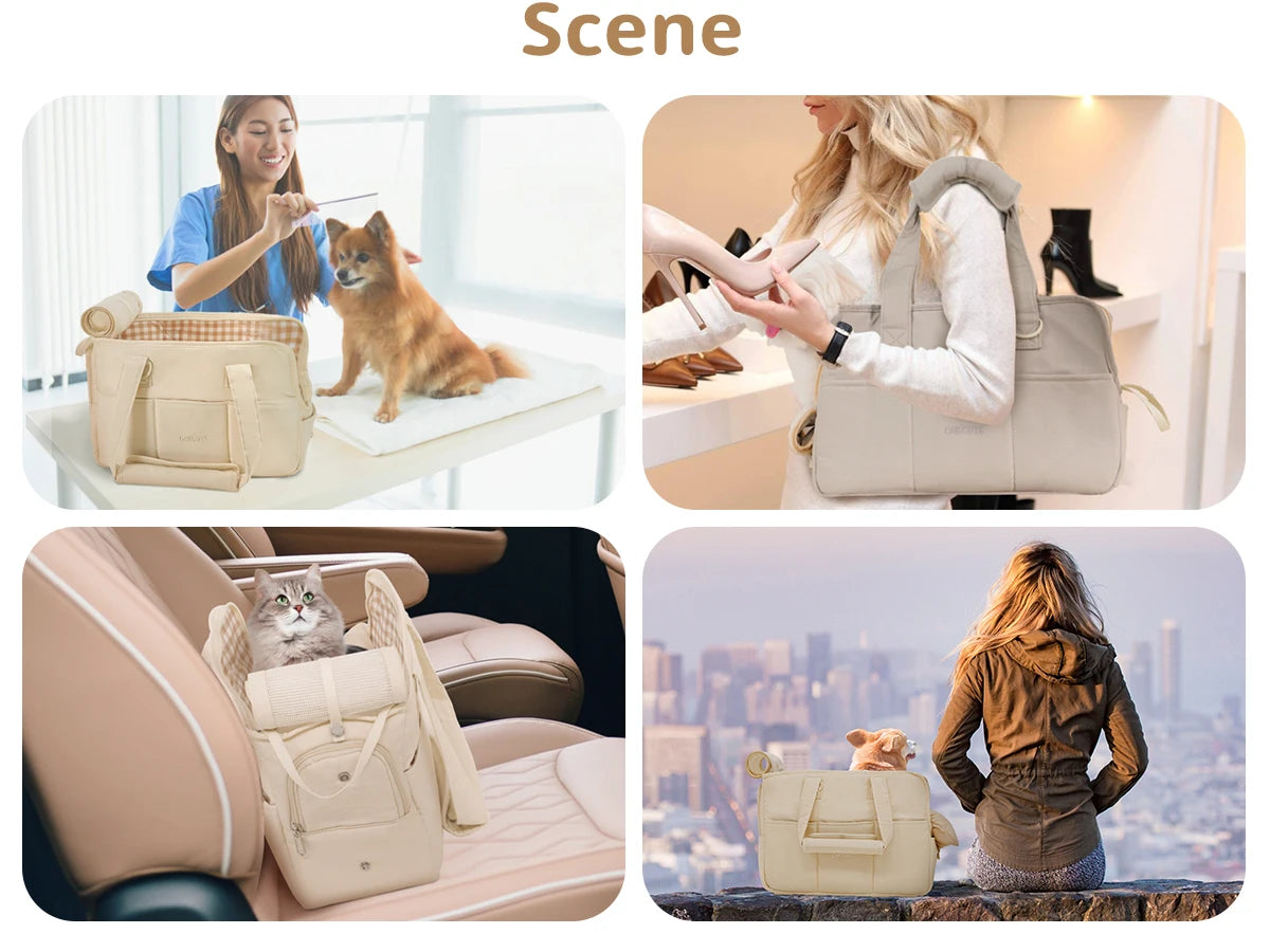 Portable Mesh Pet Carrier Shoulder Bag for Cats Small Dogs, Lightweight Soft-Sided Outdoor Travel Bag