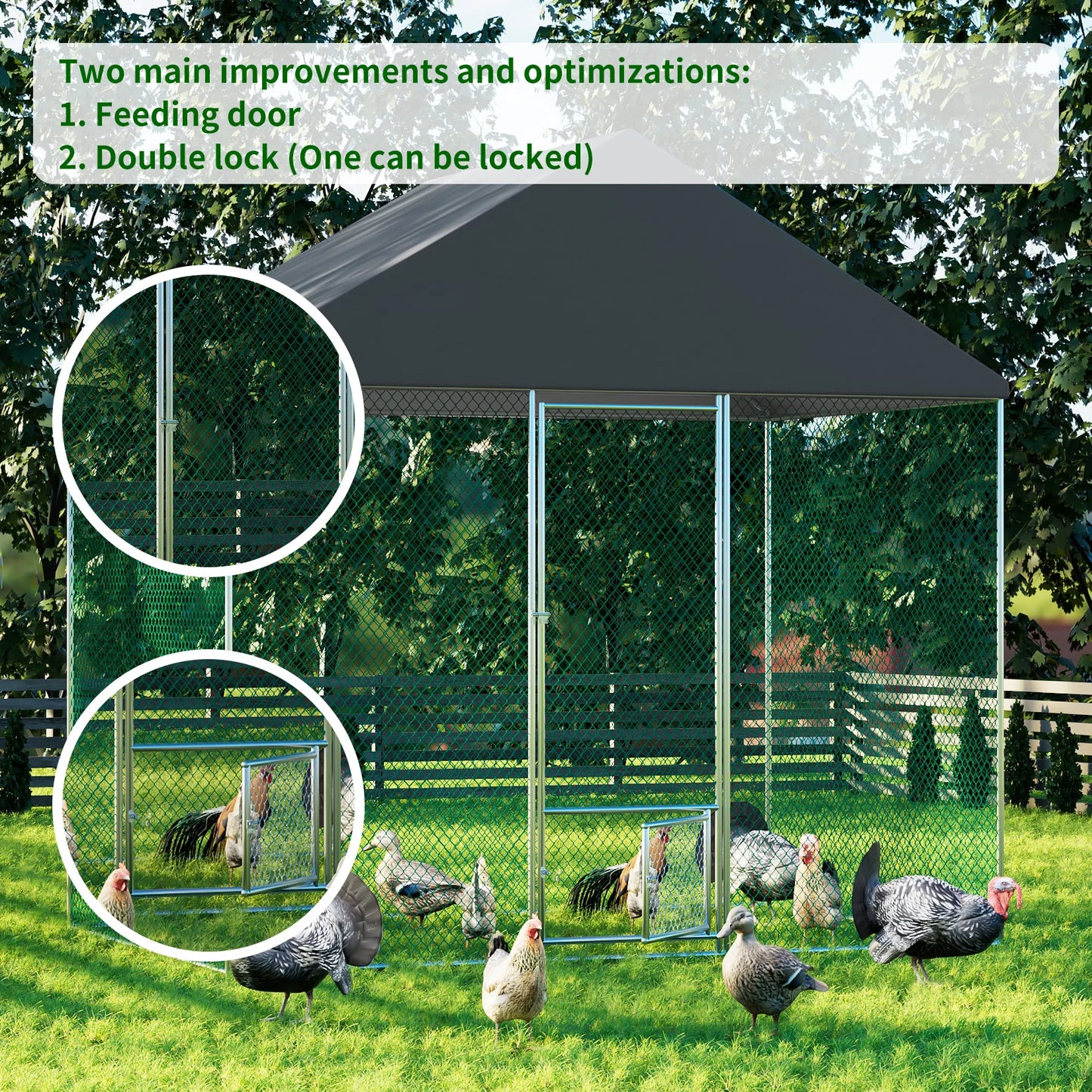 XXL XL Large Outdoor Chicken Run Coop Heavy Duty Walk-In