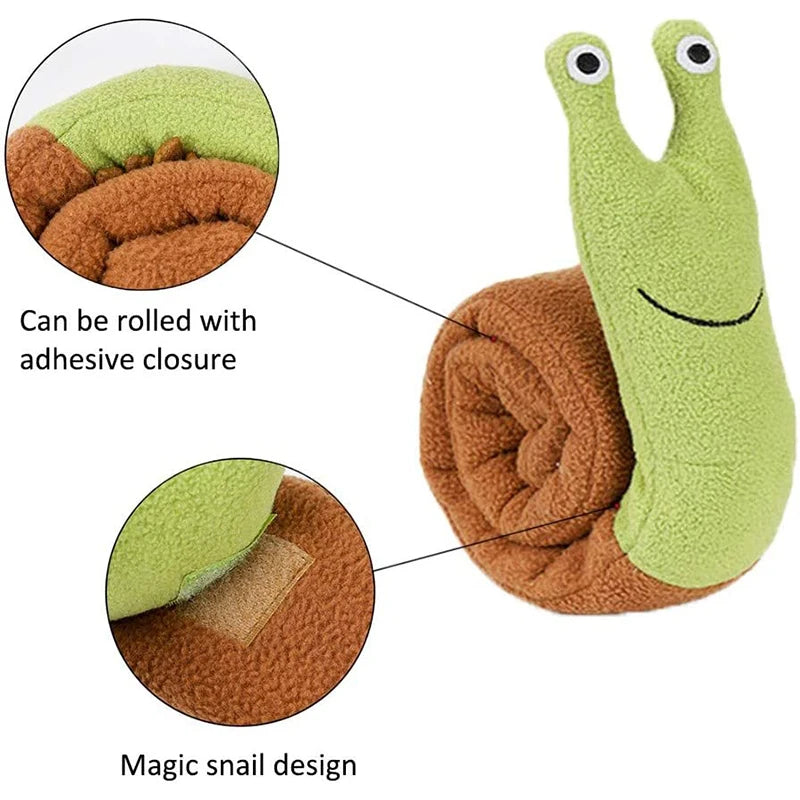 Dog Squeak Toys Pet Sniffing Plush Snails Toys Tibetan Food Molar Puzzle Dog Toys For Grinding Teeth Food Olfactory Training