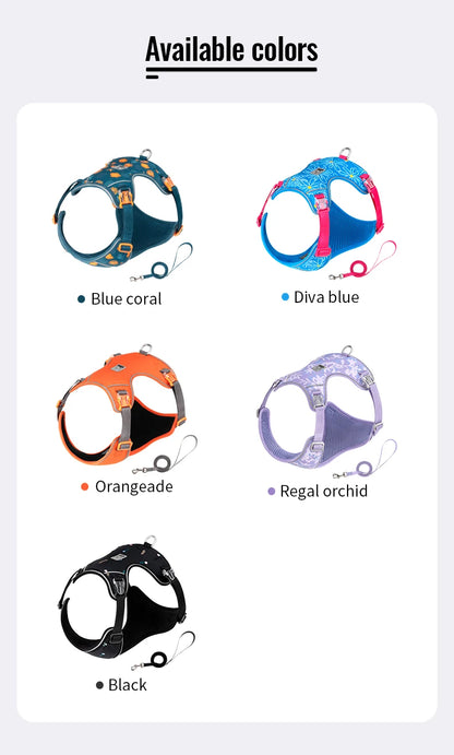 Truelove Pet Harness and Leash Set Ultra-Lightweight Breathable High Quality Nylon Mesh Reflective Night Training Dog TLH2918