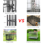 L XL XXL Heavy Duty Dog Crate with 4 Lockable Wheels - shimendi