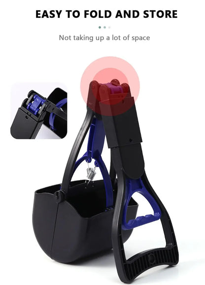 Foldable Long Handle Pet Poop Picker Dog Waste Cleaner Outdoor Poop Scooper Home Cleaning Tool Supplies