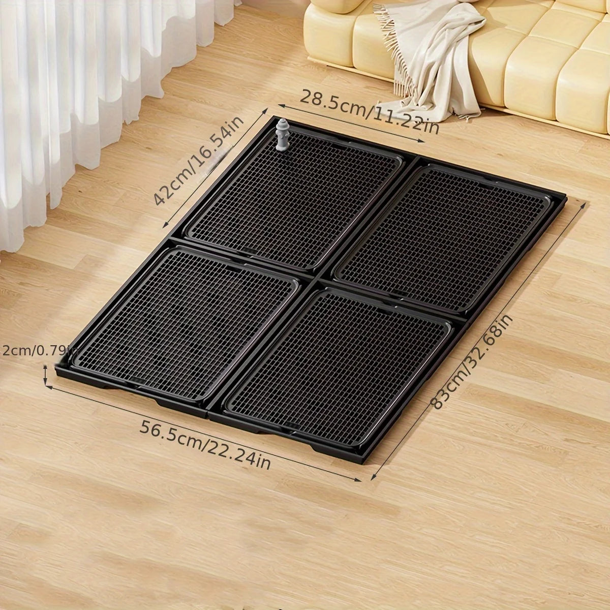 KEMORELA 2-in-1 Dog Potty Tray And Cat Litter Mat Non-Slip Waterproof Soft Paw-Friendly Grid Pattern for Easy Cleaning