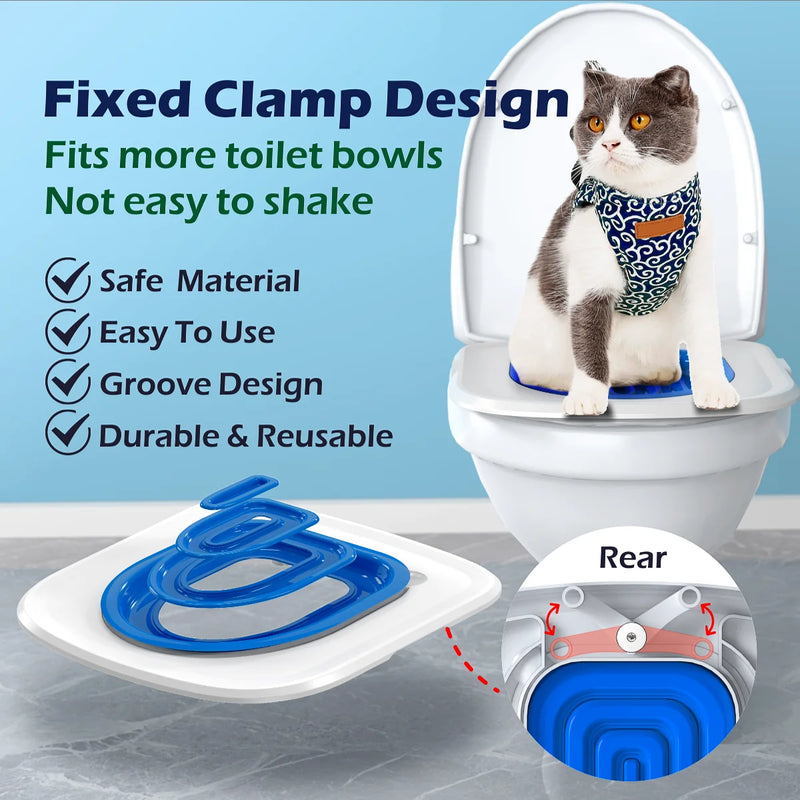 Cat Toilet Trainer Litter Box Cat Toilet Training Reusable Simple Installation Open Cat Raising Artifact - shimendi