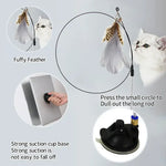 Interactive Cat Toy Handfree Cat Stick Toy Suction Cup Teaser Toy for Kitten Playing Chase Exercise Teaser Wand Cat Accesorios - shimendi