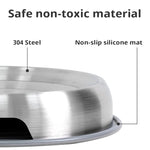 304 Stainless Steel Cat Dog Pet Bowl Non Slip Durable Anti Overthrow Shallow Mouth Design Not Black Chin Grain Basin shimendi Sécurité et Confort pour Chien chat| Shimendi