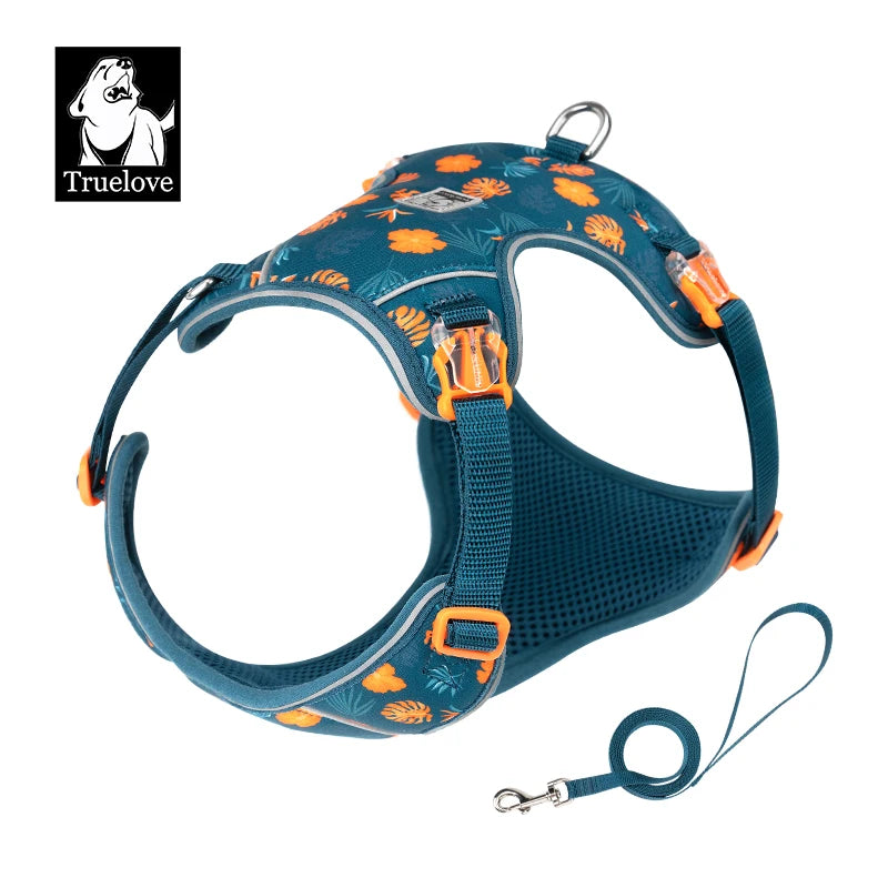 Truelove Pet Harness and Leash Set Ultra-Lightweight Breathable High Quality Nylon Mesh Reflective Night Training Dog TLH2918