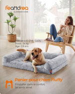 Feandrea FluffyHug Dog Bed, Puppy Sofa, XXL Size, for Large Dogs, Honeycomb Foam, with Removable Washable Cover - shimendi