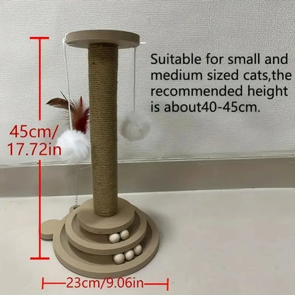 Pet Cat Toy Cat Turntable Funny Cat Stick Balls Durable Sisal Scratching Board Cat Supplies Cat Grab Column Pet Product