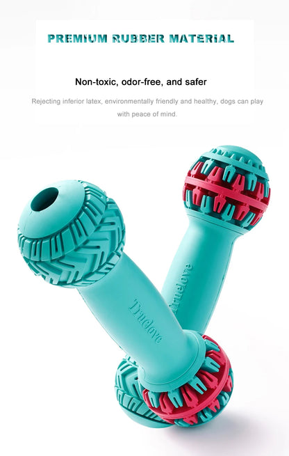 Truelove Pet Super Durable Leak-proof Treat Dispenser Dog Toy Dumbbell Slow Feeder IQ Training Playing Teething Dog TLT2606
