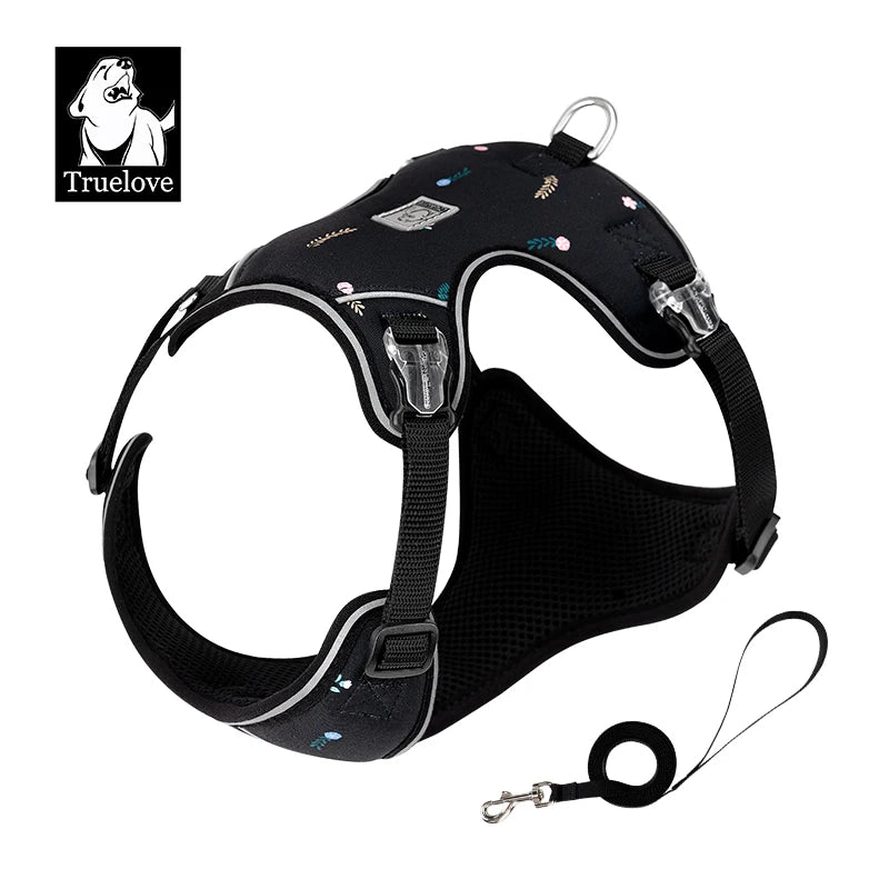 Truelove Pet Harness and Leash Set Ultra-Lightweight Breathable High Quality Nylon Mesh Reflective Night Training Dog TLH2918