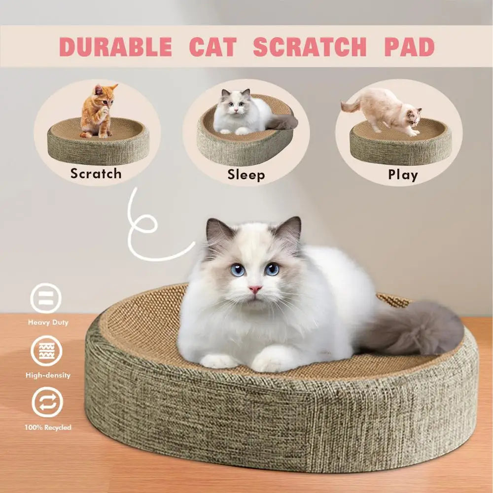 2in1 Cat Scratching Board Protect Furniture Grinding Claw Toys Oval Sisal weaving Wear-resistant Cat Nest Cat Accessories
