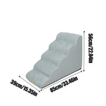 Dog Ramp Step Stairs 5 Steps Pet Stairs for High Beds and Sofa High-Density Sponge Foam Dog Steps with Removable Washable Cover - shimendi