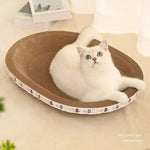 Corrugated Cat Scratcher Cat Scrapers Round Oval Grinding Claw Toys for Cats Wear-Resistant Cat Bed Nest Cat Accessories - shimendi