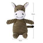 Plush Dog Toy Animals Shape Bite Resistant Squeaky Toys Corduroy Dog Toys for Small Large Dogs Puppy Pets Training Accessories - shimendi