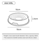 304 Stainless Steel Cat Dog Pet Bowl Non Slip Durable Anti Overthrow Shallow Mouth Design Not Black Chin Grain Basin - shimendi