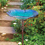 Large Outdoor Glass Bird Bath Garden Feeding Bowls Water Bath Spa Table Balcony - shimendi
