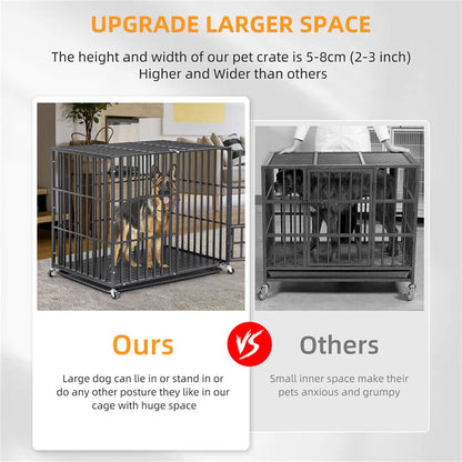 XXL Large Heavy Duty Dog Crate Strong Pet Cage Tear