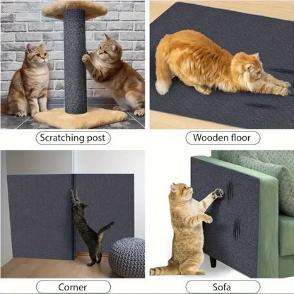 60x200cm Cat Scratcher Sofa Protector Cats Scratcher Pad Board Protection Trimmable Self-adhesive Carpet DIY Cat Scratch Mat